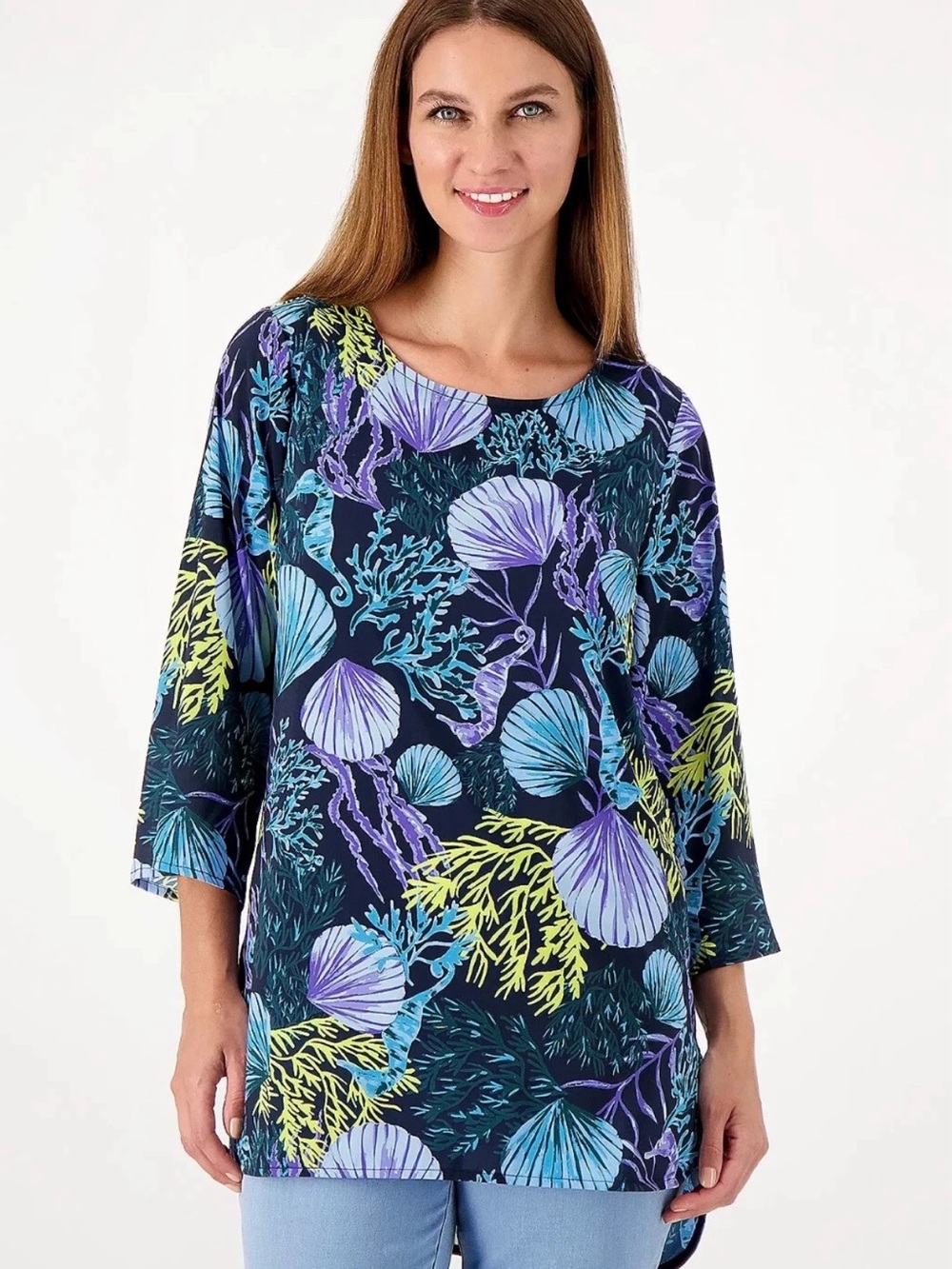 Jason Wu Ocean Pattern Tunic with Knit Tank Top